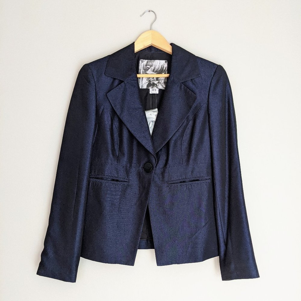 NWT Mac & Jac Shimmery Navy Blue Blazer